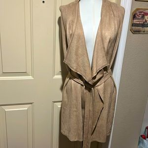 Anthropologie A'reve Faux Suede Waterfall Vest